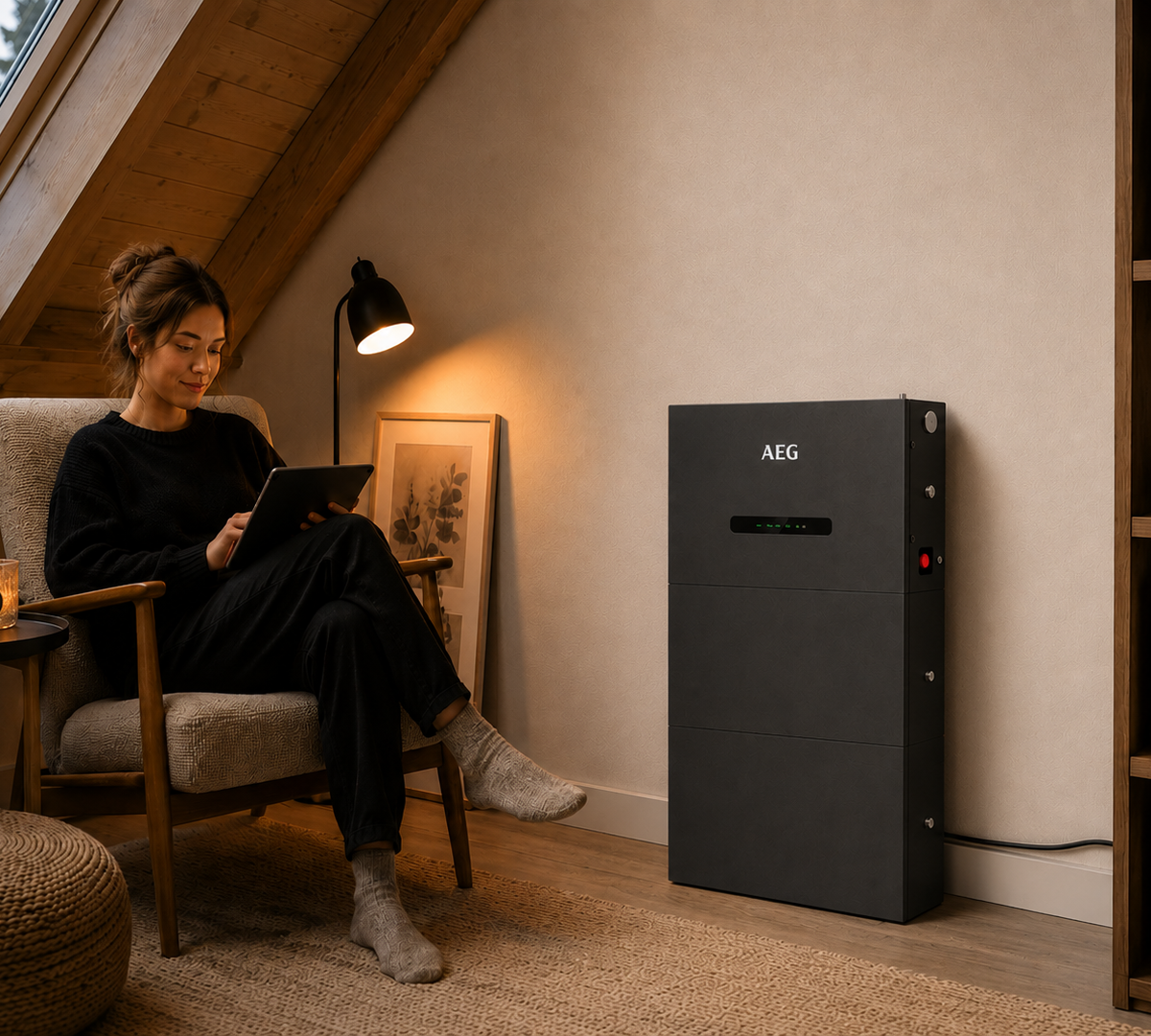AEG All-in-One Thuisbatterij 10 kWh op zolder