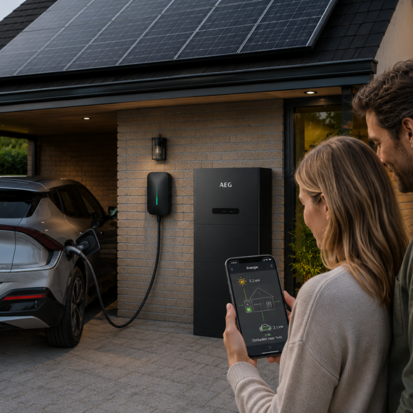 Bidirectioneel laden van auto en slimme thuisbatterij