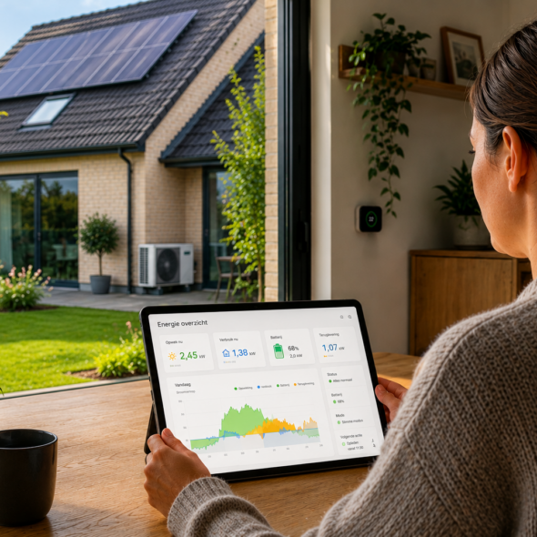 Woning met zonnepanelen en slim energiemanagement