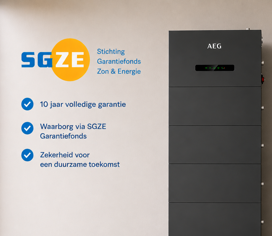 Thuisbatterij AEG all-in-one 20 kWh met SGZE logo