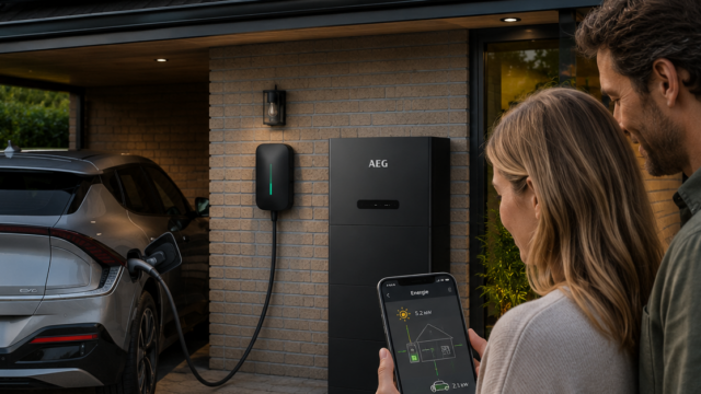 Woning met slimme laadpaal, zonnepanelen, slimme thuisbatterij en app