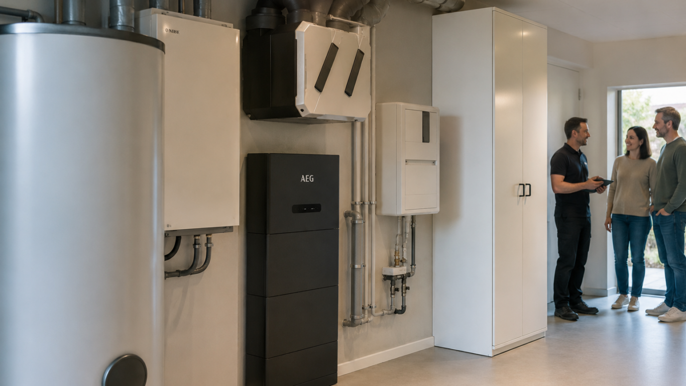 technische ruimte met aeg thuisbatterij