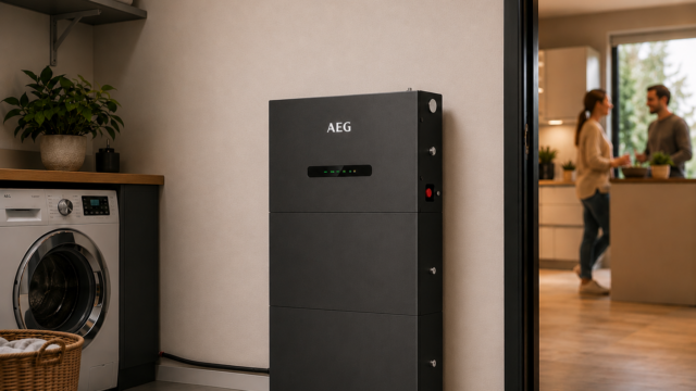 Slimme Thuisbatterij AEG All-in-One 10 kWh in bijkeuken