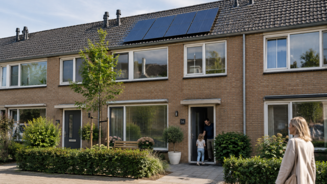 kleine woning met 4 zonnepanelen, zonder grootverbruikers
