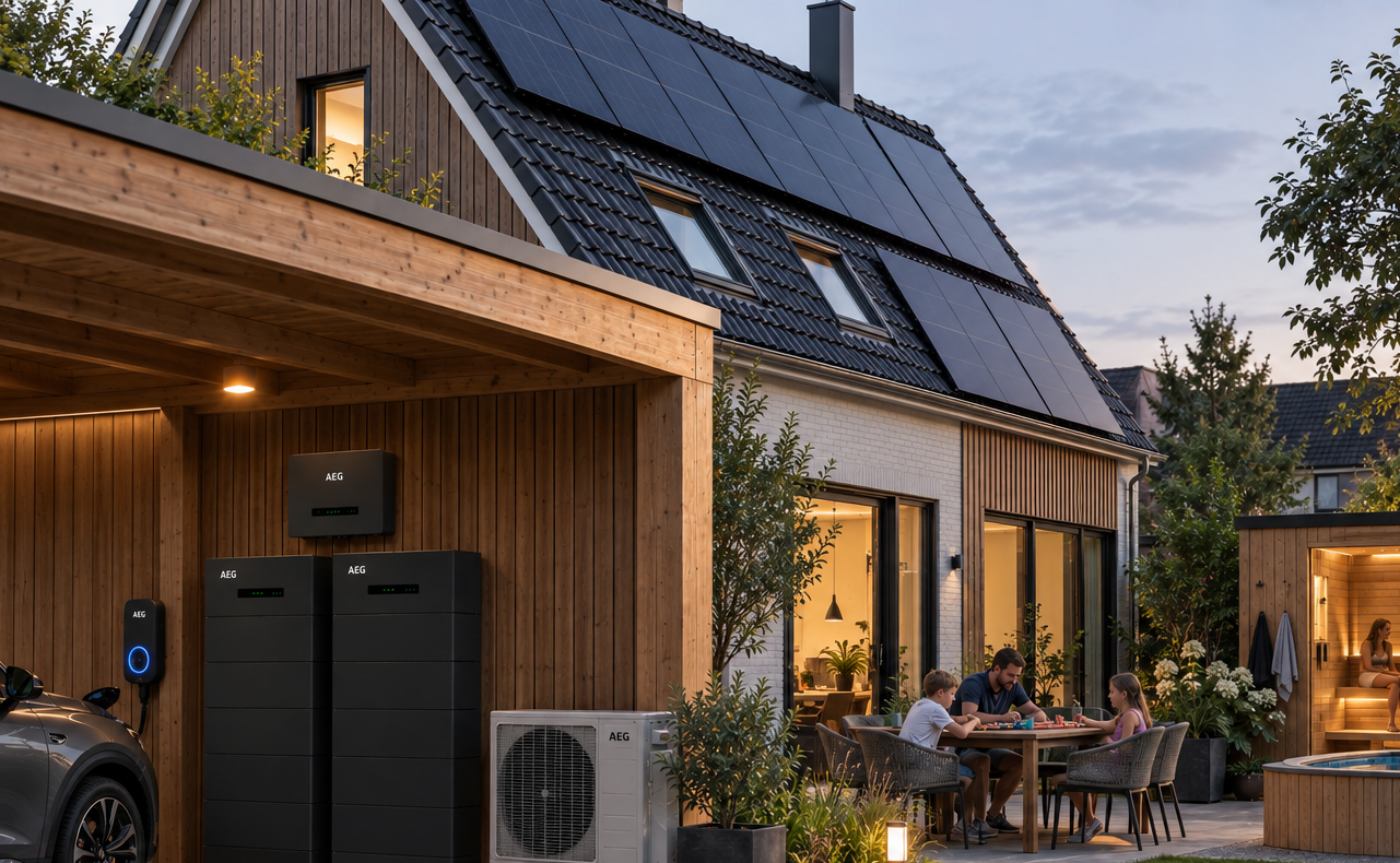 woning met 53 kwh batterij aeg hybride