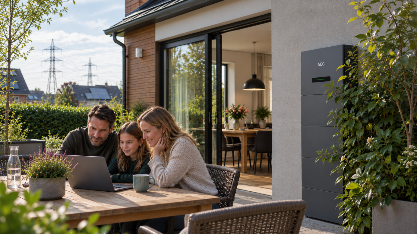 Woning met slimme thuisbatterij met nieuwe energiemarkten