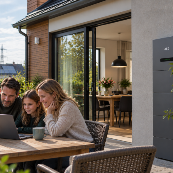 Woning met slimme thuisbatterij met nieuwe energiemarkten